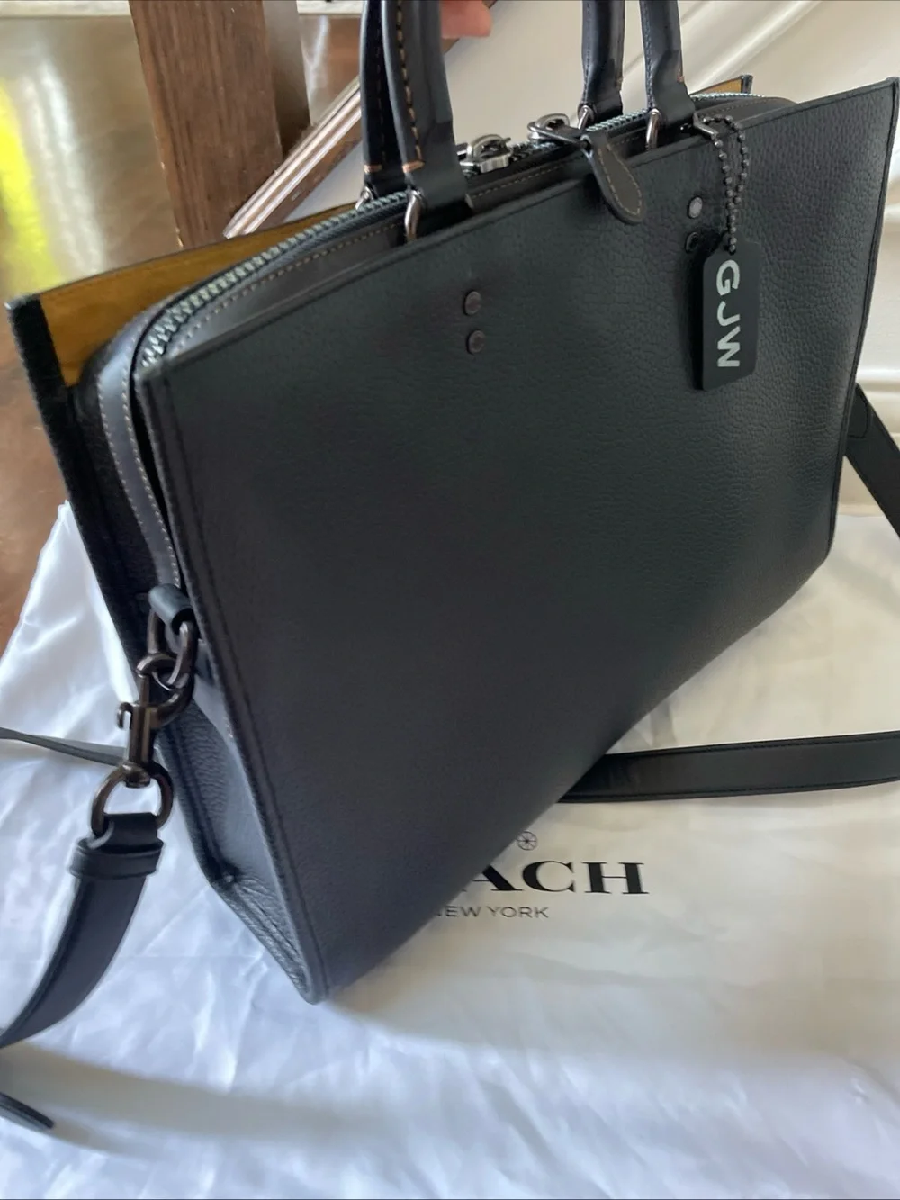 COACH Rogue Briefcase Handbag Regenerative Leather CD789 Large  Auth
